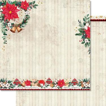 Imagem de Papel Scrapbook Dupla Face Natal Arranjo Poinsetti Sdn-146 30,5x30,5cm