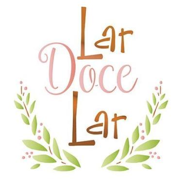 Imagem de Stencil Pintura Simples 20x20cm Lar Doce Lar STXX-048 - Litoarte