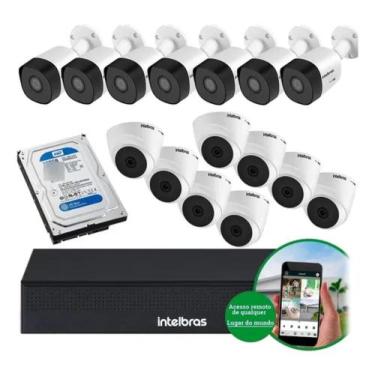 Imagem de Kit 16 Camera Intelbras Cftv 1120 Dvr Mhdx 1016 Pp5 Hd 500gb