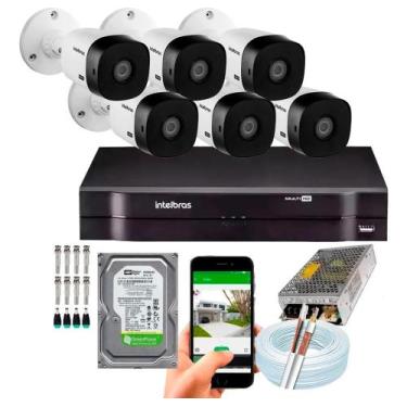 Imagem de Kit 6 Câmeras Intelbras 1120b Dvr Mhdx 8 Canais