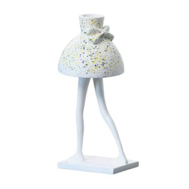 Imagem de XLWLLNJ Vaso de flores arte estátua arranjo de flores plantas titular estatueta ornamentos de mesa para peças centrais da mesa decoração do jardim, Branco