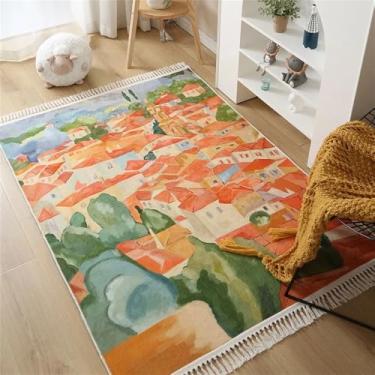 Imagem de HJZSZX Sala de estar Tapete macio Quarto Cabeceira Borla Tapete Colorido Pastoral Fofo Mesa de Centro Área de Lazer Tapetes, QH2156, TD, A, 200X200CM