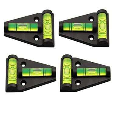 Imagem de 4 peças RV T Nível Cross Check níveis de bolha para trailers, campista, trailer, montagem de mira, tripés, câmera, telescópio, fotografia, loja de madeira, mesa, impressora 3D (preto)