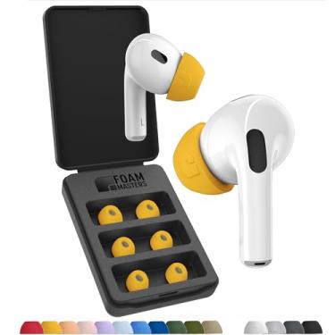 Imagem de Foam Masters Espumas de Memória Ultra-Premium para AirPods Pro 1ª e 2ª Geração | 3 Pares | Black Magic Versão 6.0 | Ajuste Seguro | Conforto | Cancelamento de Ruído Melhorado | Borrachas de Reposição