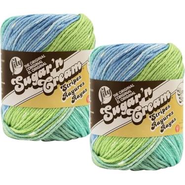 Imagem de Compra a granel: Fio 100% algodão Lily Sugar 'n Cream (2 pacotes) ~ Ombres, aromas, listras, torções ~ 85 g novelos de tamanho grande (Country Stripes SS #23143)2