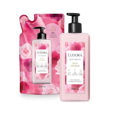 Imagem de Combo Hidratação Instance Rosa Absoluta: Creme Hidratante Corporal 400ml + Refil Creme Hidratante Corporal 350ml