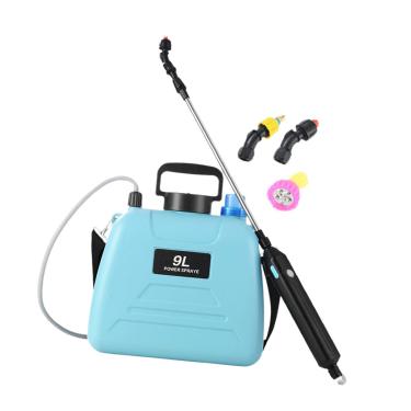 Imagem de Ioensy Pulverizador elétrico de jardim com bocais de névoa e alça, pulverizador de água recarregável, pulverizador de pátio de ervas daninhas para rega de, 9l Blue 27x32cm