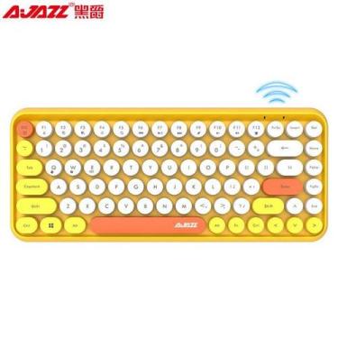Imagem de Teclado Mecânico Sem Fio Bluetooth 84 Teclas (Amarelo)