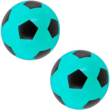 Imagem de 2x Bola De Futebol Vinil Pingo Dente De Leite 22Cm Infantil (Azul)