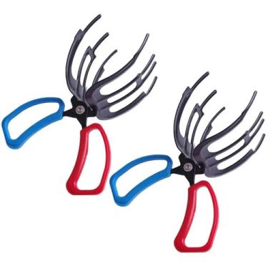 Imagem de JZLEJC 2 peças de alicates de pesca, peixe de 3 garras de metal antiderrapante com alça de plástico, ferramenta de pesca para pegar e soltar