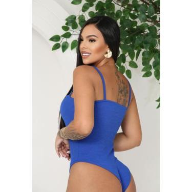 Imagem de Body Feminino Decote Reto Alcinha Tecido Anarruga Basico Verão Maiô Li