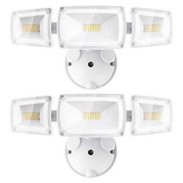 Imagem de USTELLAR 2 Pack 55W LED Flood Light Outdoor, 5500LM Exterior Security Light 5000K Daylight, Waterproof with 3 Adjustable Heads, Switch Controlled Wall Mount Spot Light for Eave, Porch, Backyard