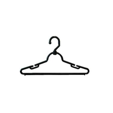 Imagem de Cabide Plástico Cavado Giratório Preto Bell 49Cm (8548) Kit 01 Pç