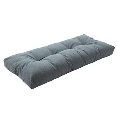 Imagem de FUNHOME Almofada de banco para ambientes externos 122 x 45 cm com aderências antiderrapantes, almofada de balanço de varanda resistente à água, almofadas de almofada de banco, almofadas tufadas para