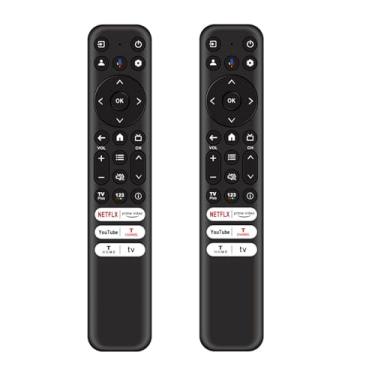 Imagem de Controle remoto de substituição RC813 de 2 peças, compatível com TCL Google TV, substituição para TCL QM8/QM7/S5/S4/S3/Q7/Q6/Q5 4K UHD HDR LED QLED QD-Mini Smart TVs LED