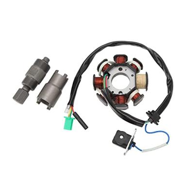 Imagem de Magneto Stator 8 Bobina 5 Fios Extrator de Volante e Conjunto de Ferramentas de Bloqueio de Embreagem para GY6 50 60 80 139QMB Scooter Ciclomotor ATV