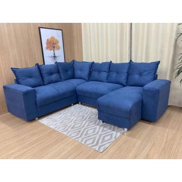 Imagem de Sofá de Canto Austria com chaise, Azul