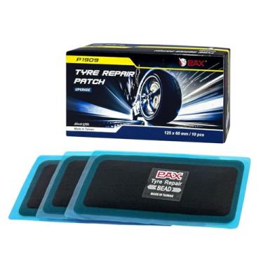 Imagem de PAX 10 peças 125 x 60 mm remendos de reparo de pneu radial retangulares atualizados, adequados para pneus em motocicletas, carros, caminhões, veículos agrícolas, BMX, ATVs, borracha inflável