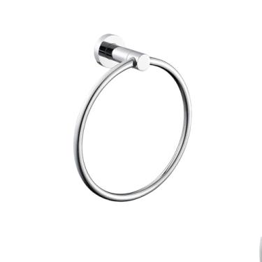 Imagem de Conjunto de banheiro de aço inoxidável polido – prateleira para toalhas, suporte para papel higiênico, saboneteira, gancho para roupão – fácil instalação, 5 peças, anel para toalhas