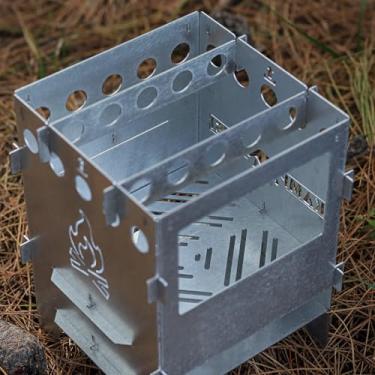 Imagem de Fogão de acampamento multicombustível | Aquecedor, cozinhar, churrasco, churrasqueira, fogão de acampamento portátil e dobrável com bolsa | Fogão de madeira para eventos de acampamento ao ar livre