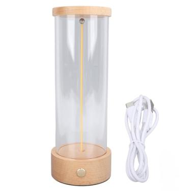 Imagem de Lâmpada de mesa minimalista sem fio Recarregável LED Night Light Light moderno de cabeceira ambiente de cabeceira para o quarto berçário de madeira ABS de madeira macia 800mAh