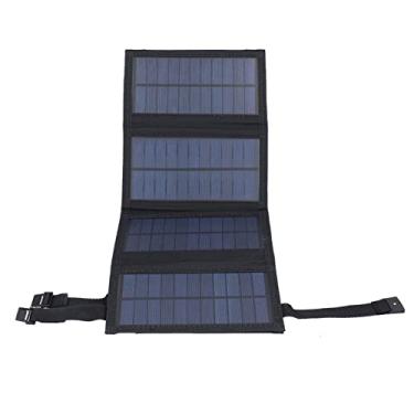 Imagem de Ymiko 20W Portátil USB Painel Solar Policristalino Carregador Solar Ao Ar Livre Campo de Camping (BLACK)