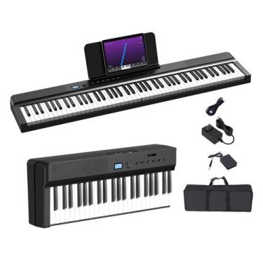 Imagem de Teclado de piano dobrável OYAYO atualizado de 88 teclas com MIDI e Blu