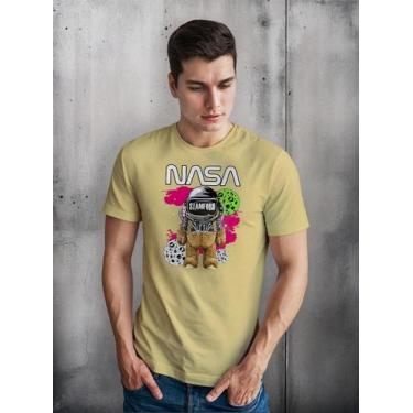 Imagem de Camiseta Masculina Manga Curta Em Algodão Nasa - mistermah, Bege, G