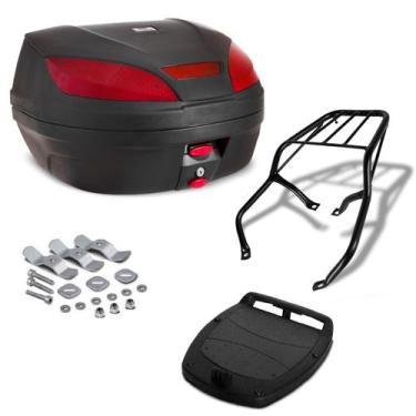 Imagem de Baú Bauleto De Moto 52 Litros Pro Tork Com Bagageiro Honda Biz 125 200