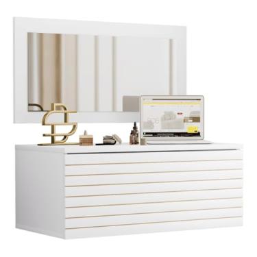 Imagem de Penteadeira Compacta Yara com Bancada Suspensa 01 Gaveta e Espelho