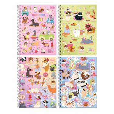 Imagem de Caderno Universitário Espiral Tilibra com 80 Folhas Pautadas Hug Me Feminino Capa Dura Anotações