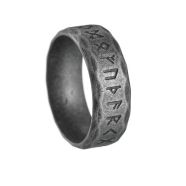 Imagem de DATOA Anéis Viking vintage masculinos personalizados de aço inoxidável nórdicos viking runas amuleto estilo anel joia, 9, Metal não precioso, Sem pedra preciosa