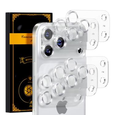 Imagem de beuxece Protetor de lente para câmera de telefone 17 Pro Max [proteção contra quedas] [fácil instalação] [fácil instalação] 9H protetor de tela de vidro temperado acessórios de 17.5 cm, CD prata