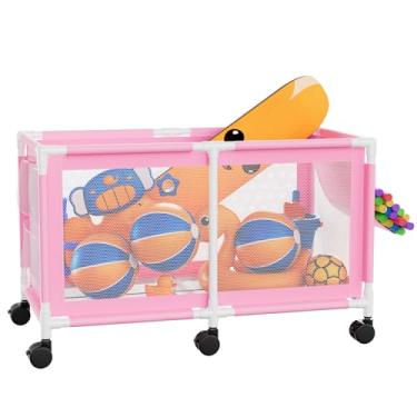 Imagem de Jotesnew Caixote de armazenamento extra grande de 280 galões 175,3 cm L, suporte de macarrão de piscina, brinquedos, boias, bolas e boias, caixa organizadora de armazenamento de malha, 175 cm C C x 81