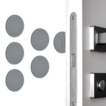 Imagem de PATIKIL 5 peças de protetor de parede para maçanetas de porta, batentes de porta redondos de silicone de 4 cm, almofada autoadesiva, protetor de parede silencioso para geladeira, casa, escritório