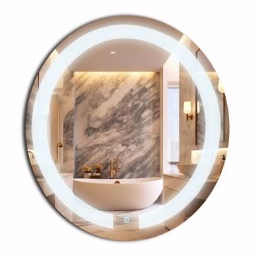 Imagem de Espelho Redondo 60cm Iluminação Direta com 2 Leds Touch Reduna