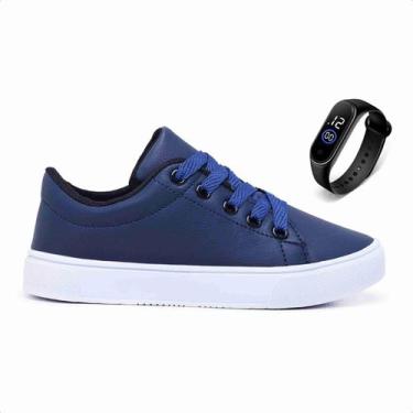 Imagem de Tenis Infantil Masculino Escolar Kit Casual Lindo Com Relogio Led Digi