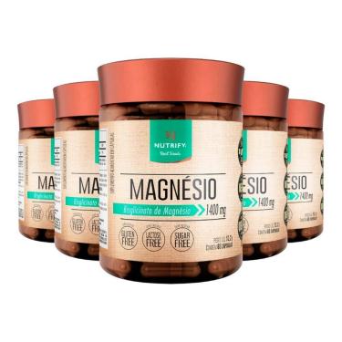 Imagem de Kit 5 Magnésio 1400Mg Nutrify 60 Cápsulas