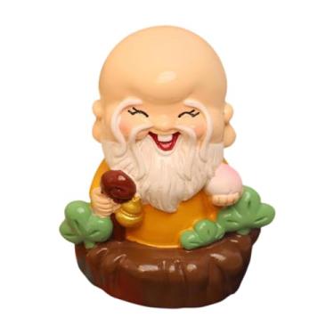 Imagem de Generic Escultura de estátua chinesa, artesanato, arte, estatueta tradicional, ornamento de resina para escritório, quarto, sala de estar, mesa, centro de, Deus Da Longevidade
