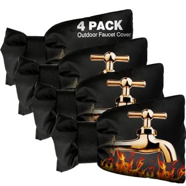 Imagem de coclothy Capa de torneira externa para inverno - Coberturas de torneira ao ar livre meias de torneira de jardim para proteção contra congelamento, pacote com 4