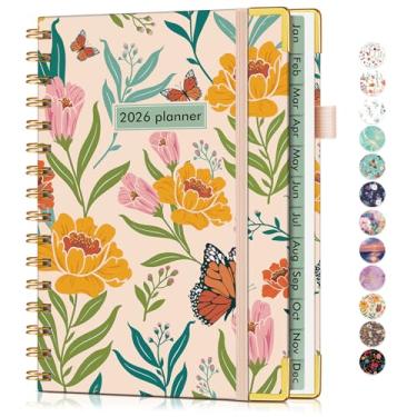 Imagem de Agenda A5 em espiral fofa 2026, janeiro de 2026 a dezembro de 2026, agenda diária de 12 meses, 14,6 cm x 21,3 cm, agenda semanal e mensal, agenda agenda agenda de capa dura para trabalho, escola, casa