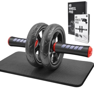 Imagem de FEELCAT Rolo de roda abdominal conversível, treino abdominal e central, roda de exercício com joelheira, conjunto de rodas duplas com dois modos de treinamento de força fitness na academia ou em casa