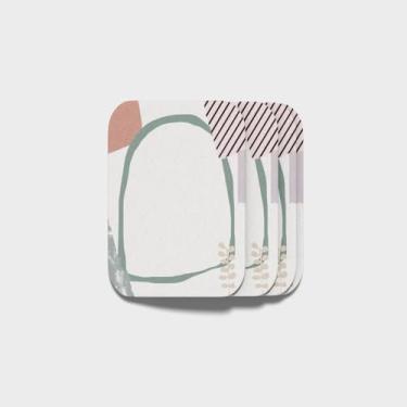 Imagem de Porta Copos Com Ilustração Personalizada GreenFrame Beige Background 9x9 cm