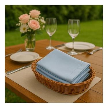 Imagem de Kit com 50 Guardanapos de Linho Misto, 50 Unidades, Branco, 45x45cm, Tecido Premium, para Eventos, Casamentos, Buffets, Restaurantes