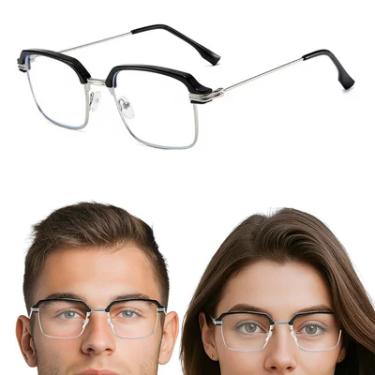 Imagem de Óculos Bloqueador Anti Luz Azul Masculino Armação Feminina Sem Grau Descanço Proteção Telas