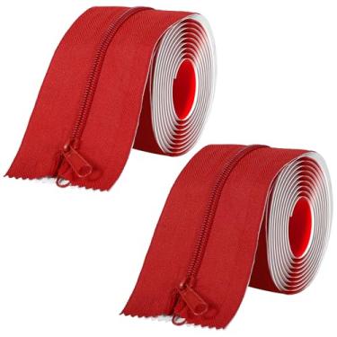 Imagem de Protetor de poeira resistente com zíper para barreira de poeira, porta de zíper resistente de 2 rolos, zíper autoadesivo de 2 m x 7 cm para construção de estufa, renovação de carpintaria, construção