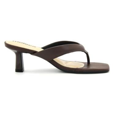 Imagem de Tamanco Moleca Feminina 5523.100 Salto Baixo Dedo Social, 35, Marrom