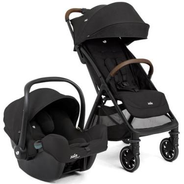 Imagem de Carrinho de Bebê Joie Pact Pro Preto Chumbo Shale com Bebê Conforto iS