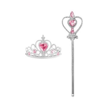 Imagem de Tiara De Princesa Para Meninas Com Varinha Mágica E Strass, Faixa De C