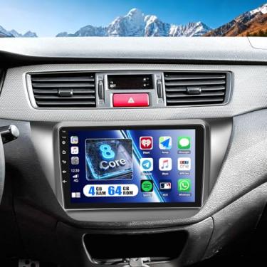 Imagem de [8 núcleos 4 + 64 GB] Qualcomm Android 15 estéreo automotivo para Mitsubishi Lancer 9 IX 2000-2010 com carro sem fio CarPlay Android Auto, rádio automotivo de 9 polegadas com Bluetooth 5.1 GPS WiFi FM